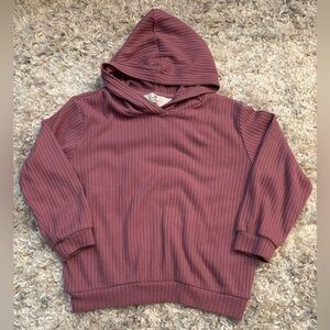 H&M Dusty Rose Ribbed Hoodie